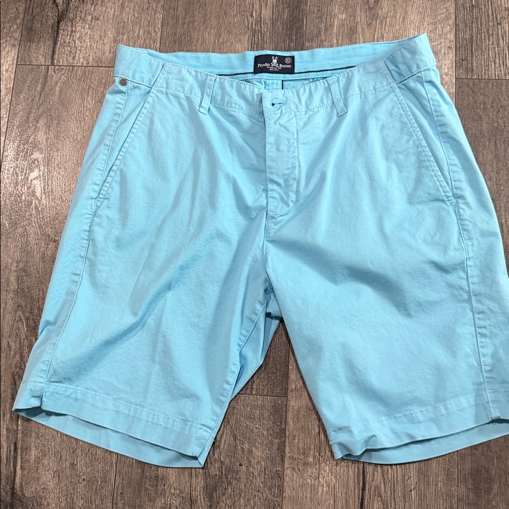 Psycho Bunny Light Blue Flat Front Shorts